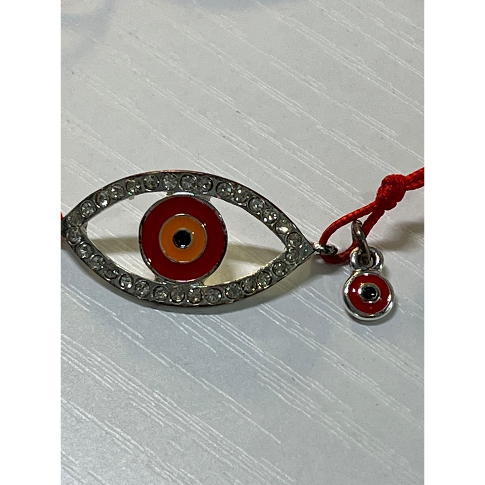 Red String Evil Eye Charm Bracelet Rhinestone Adjustable Protection Amulet Red‎ - Picture 2 of 4